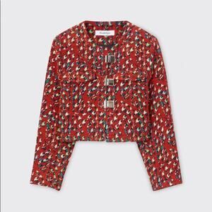 Rodebjer Artsy Jacket Aneska Houndstooth Multicolored Print with 3D Weave Medium